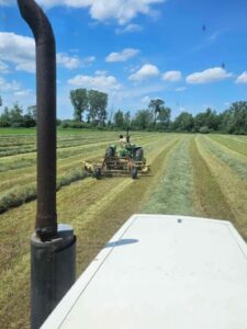 Harvesting machinery at Deering Farms LLC showcasing efficient practices.